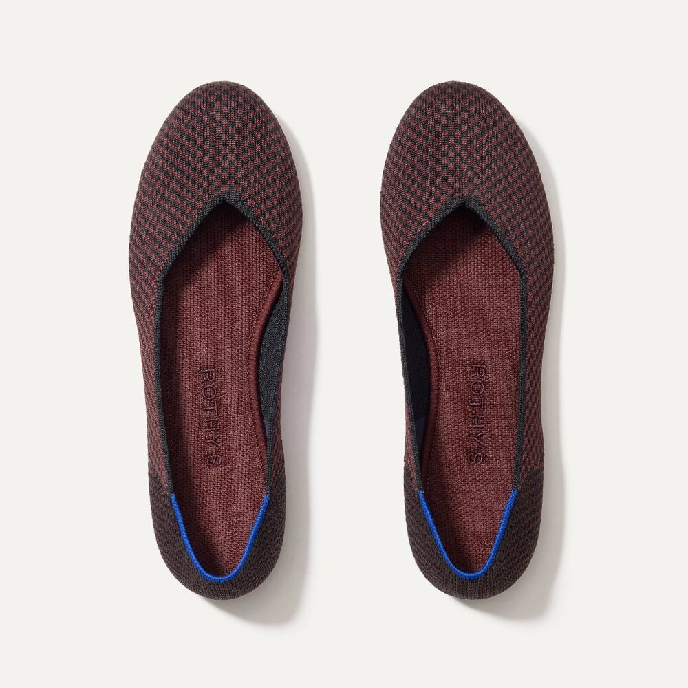 Rothy's The Flat in Bittersweet Micro Check (Size 9)
